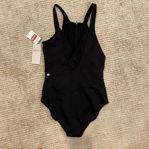 NWT Zella Black V-Neck Bodysuit Sz M